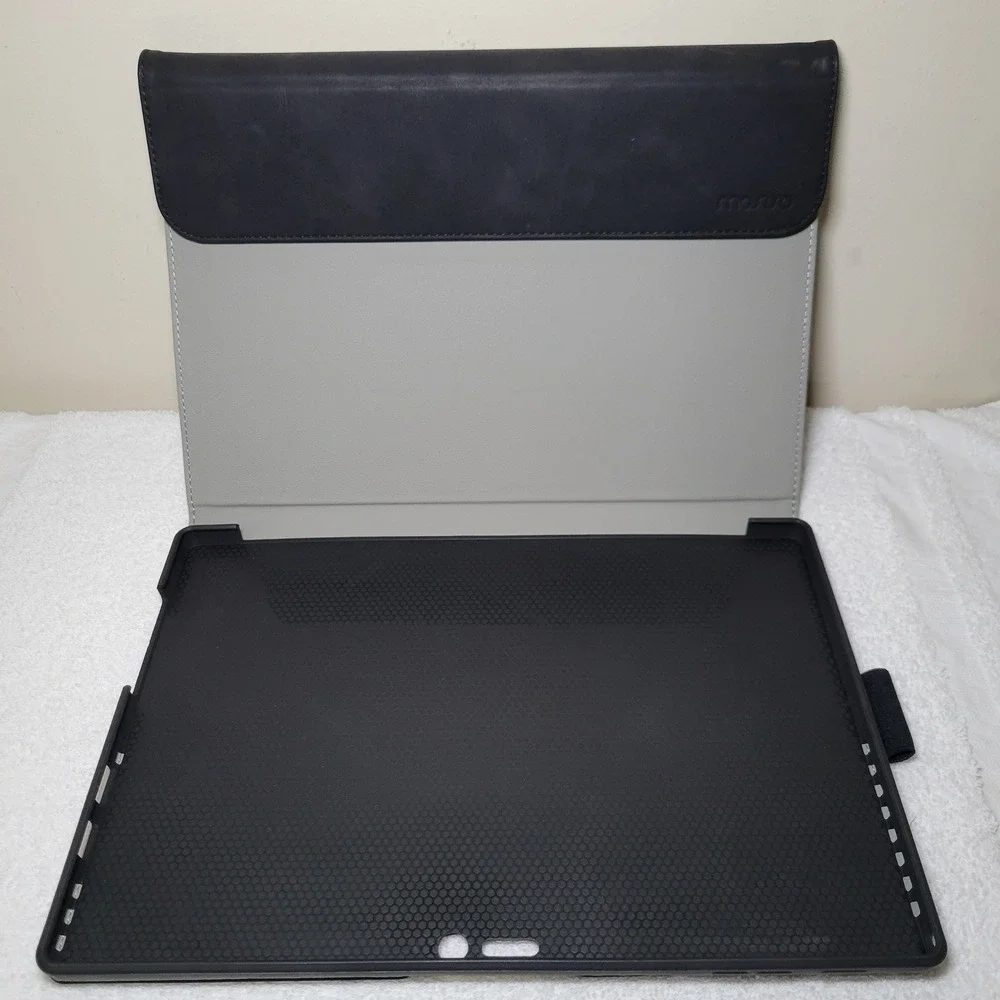 Mosiso Microsoft Surface Pro 7 6 5 4 Case Black Faux Leather Folio Stand Cover